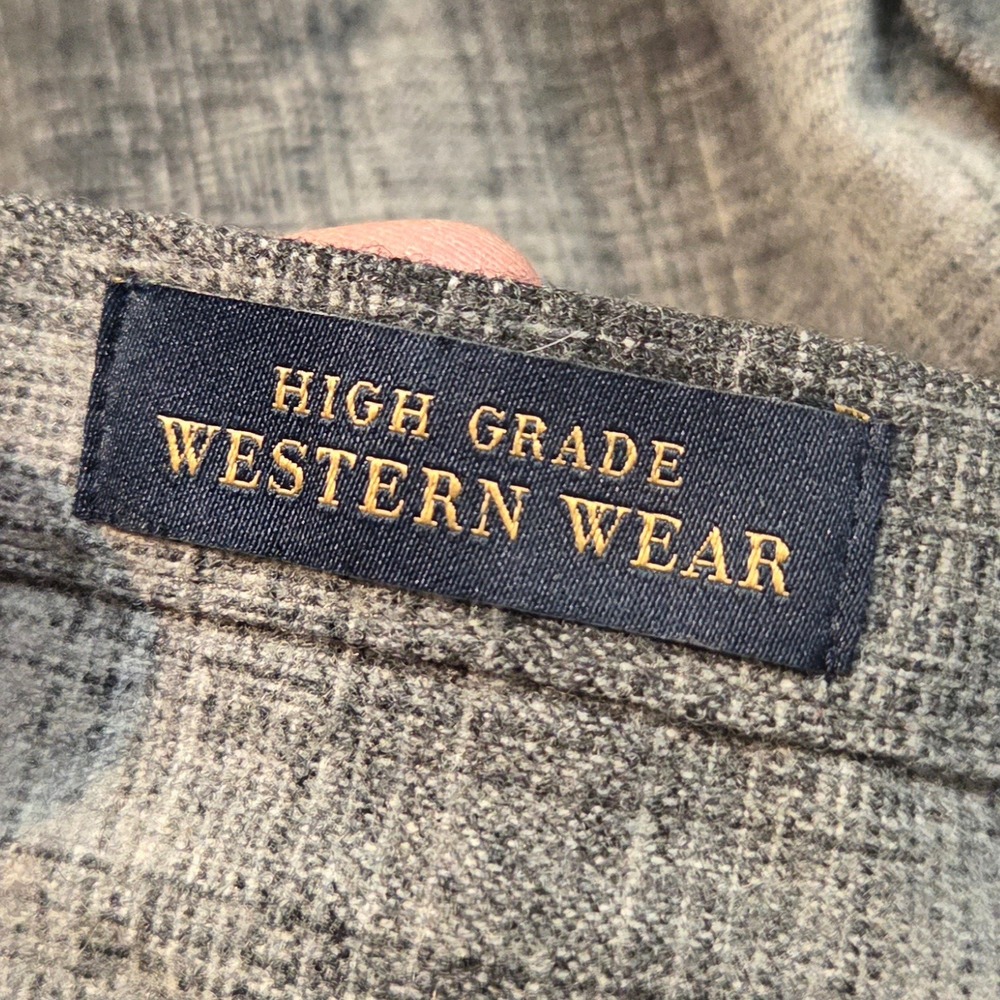 Pendleton Canyon Western Shirt Mens Large Grey Black Plaid Wool Pearl Snap 1969 - Picture 4 of 11